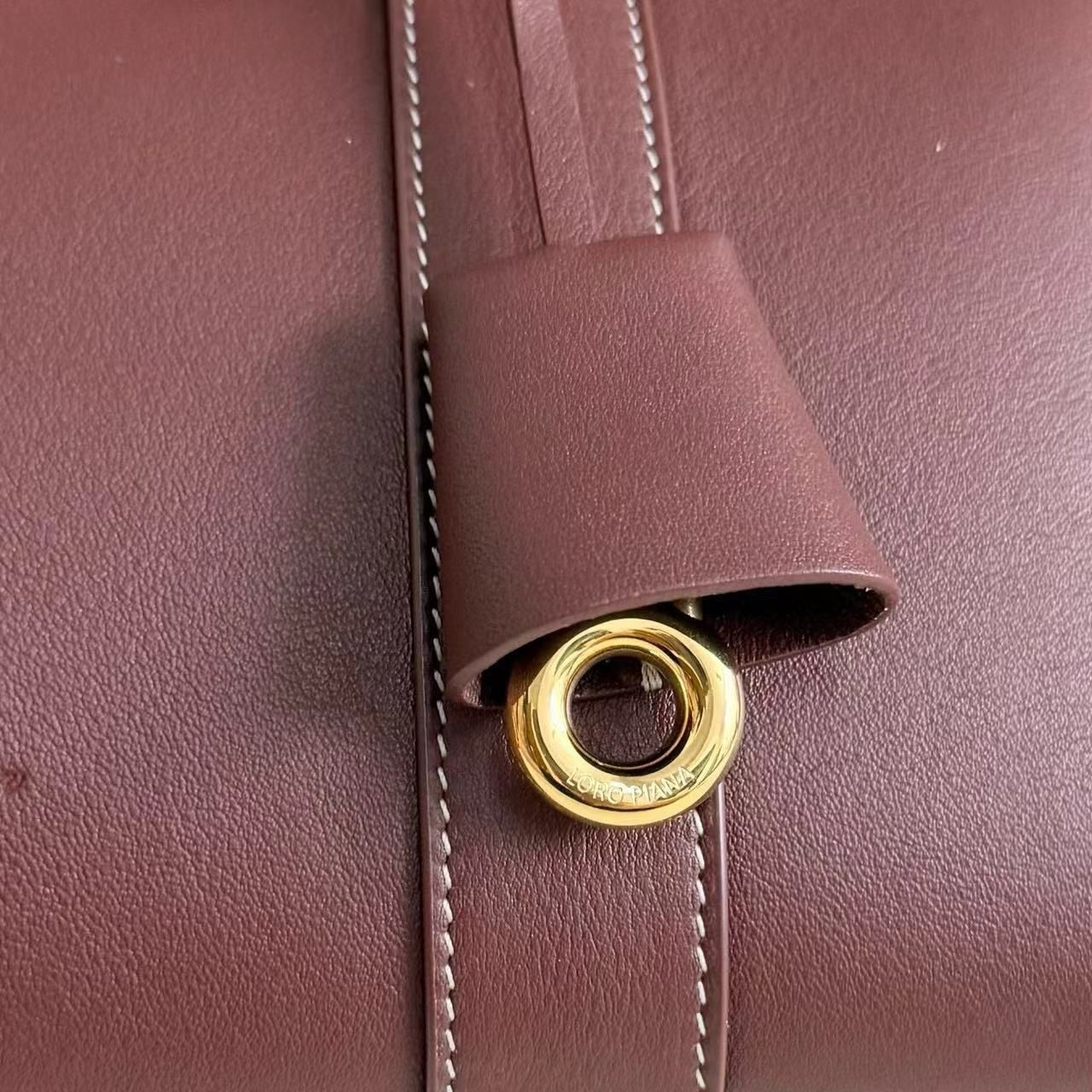 L**o p*ana loom bag l25 smooth calfskin 25x18x12.5cm