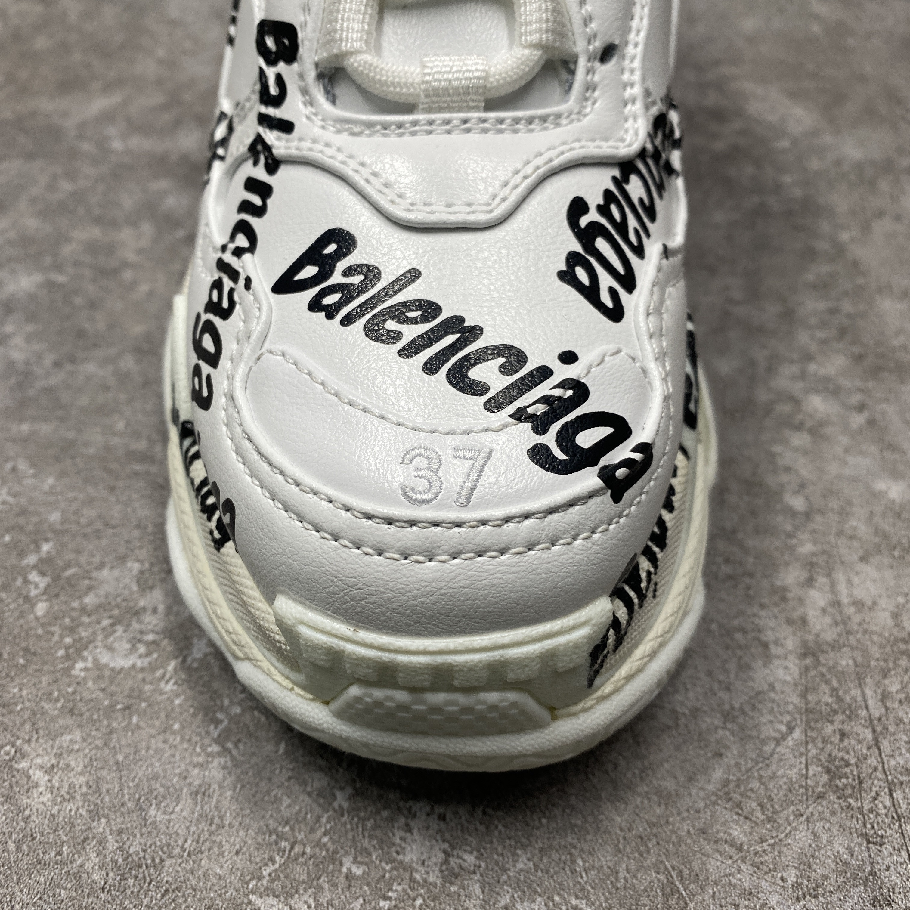 Balenciga Triple S Logotype Sneaker in White