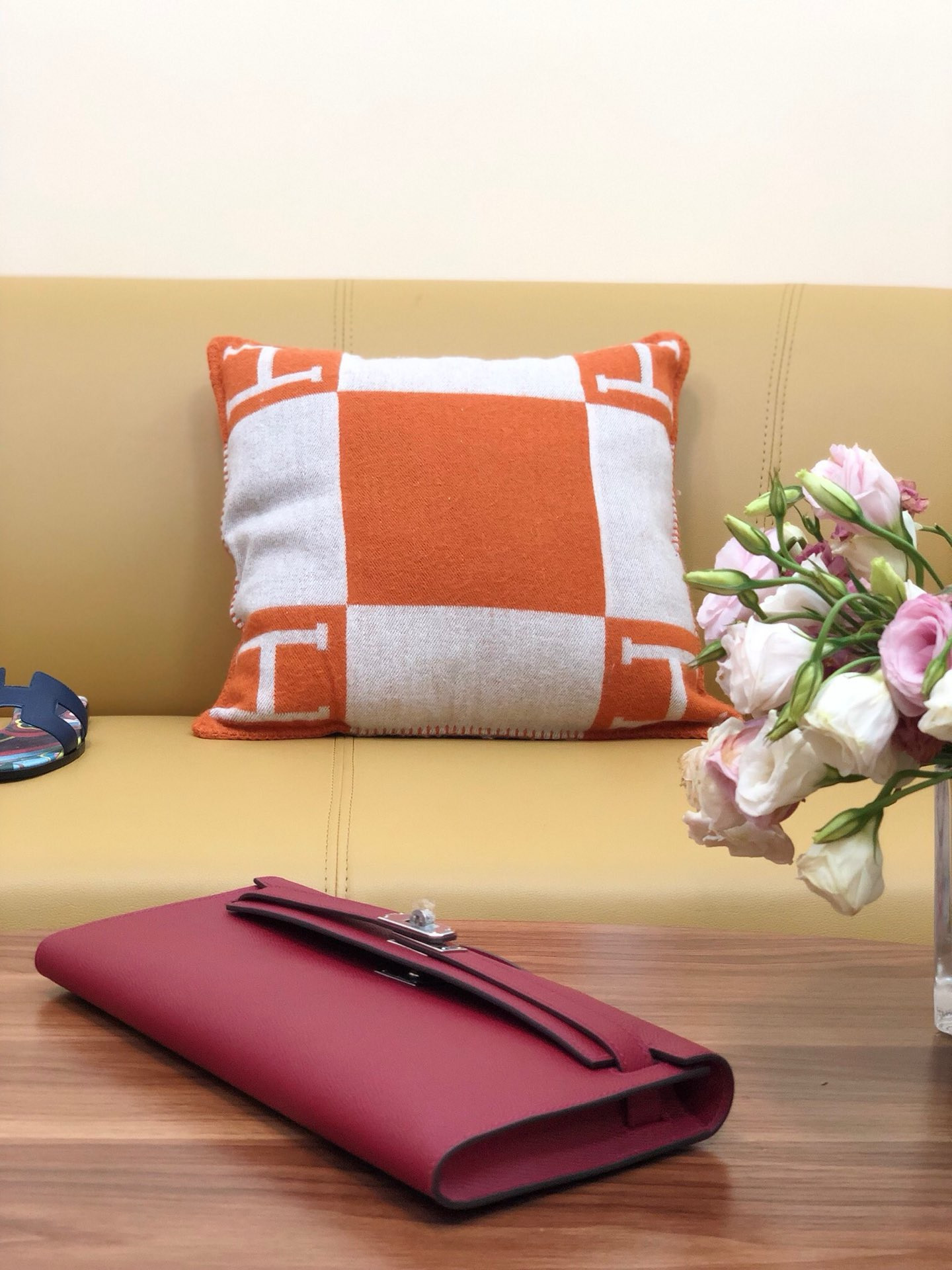 H**mes kelly cut 31cm epsom leather silver