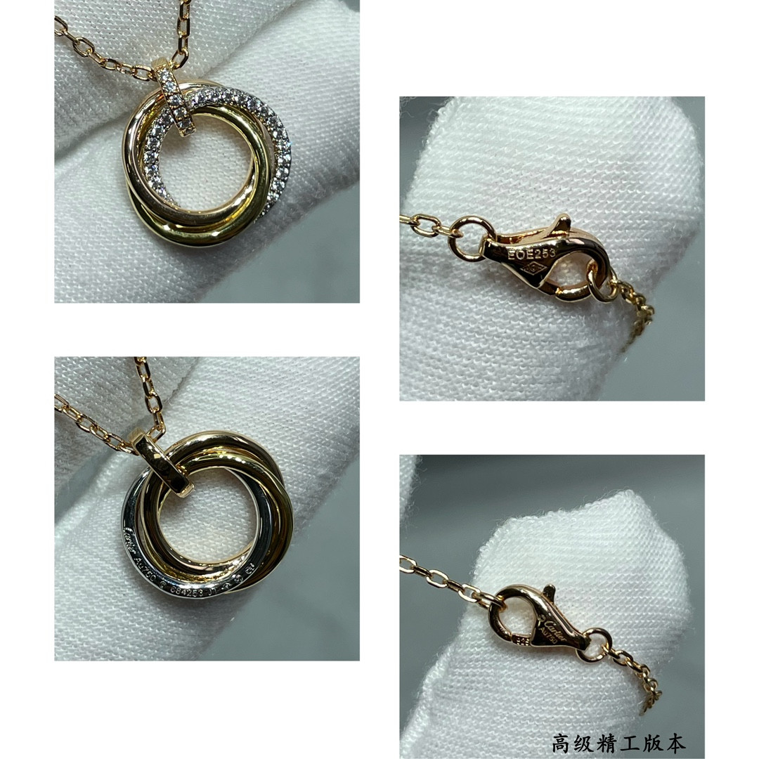 ca*t*er small size triple-ring Di*m*nd necklace