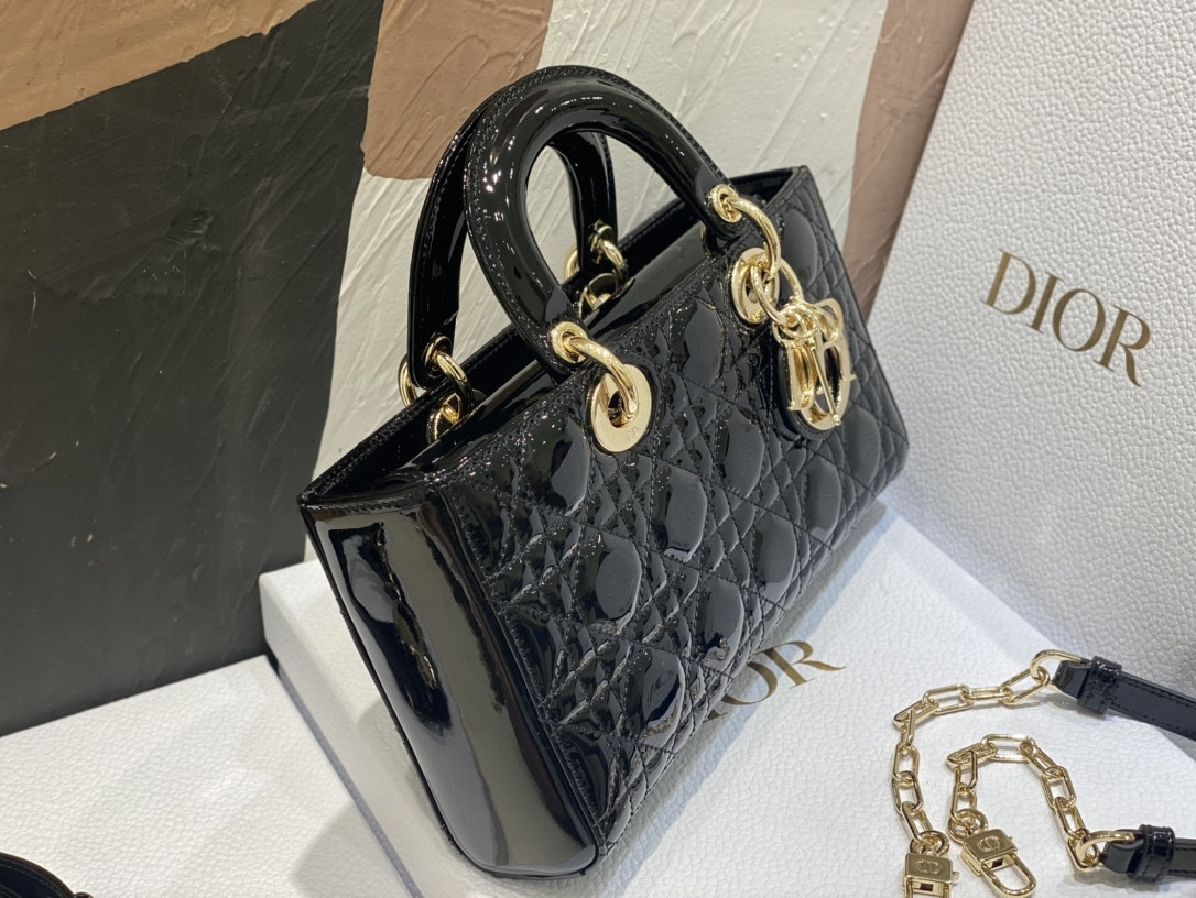 D*or small lady d-joy bag black patent