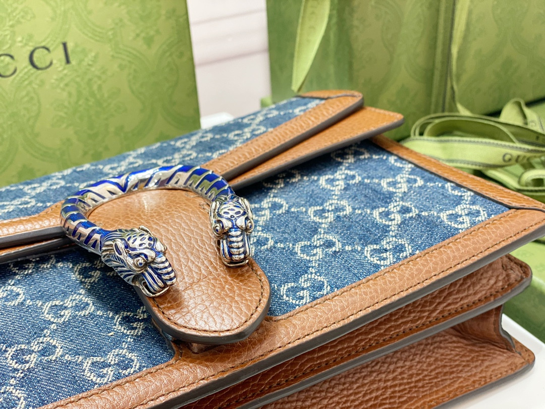 G*u*i dionysus small shoulder bag blue 11"wx7"hx3.5"d