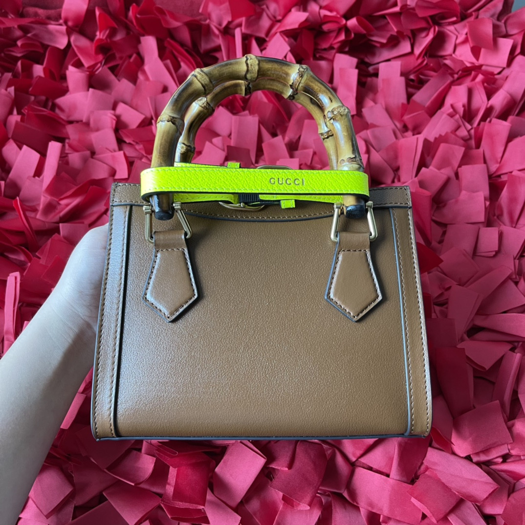 G*u*i diana mini tote bag khaki 20w x 16h x 10d cm