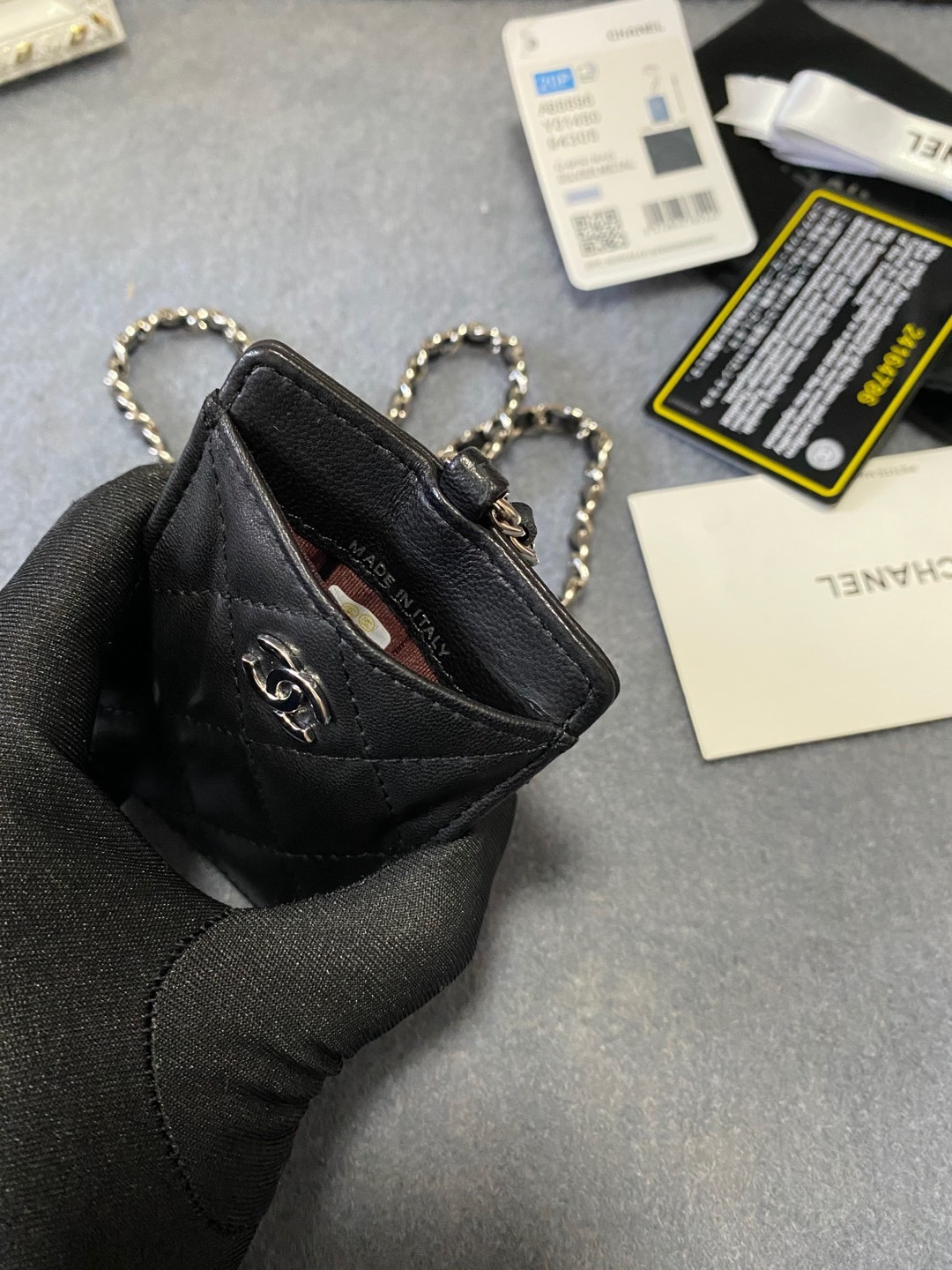 Ch*el card holder 10.5 x7 x  0.5cm