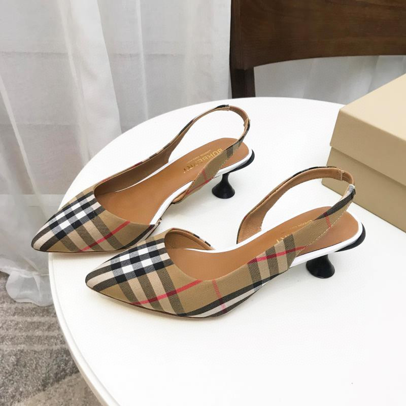 ua B**rry check slingback pumps