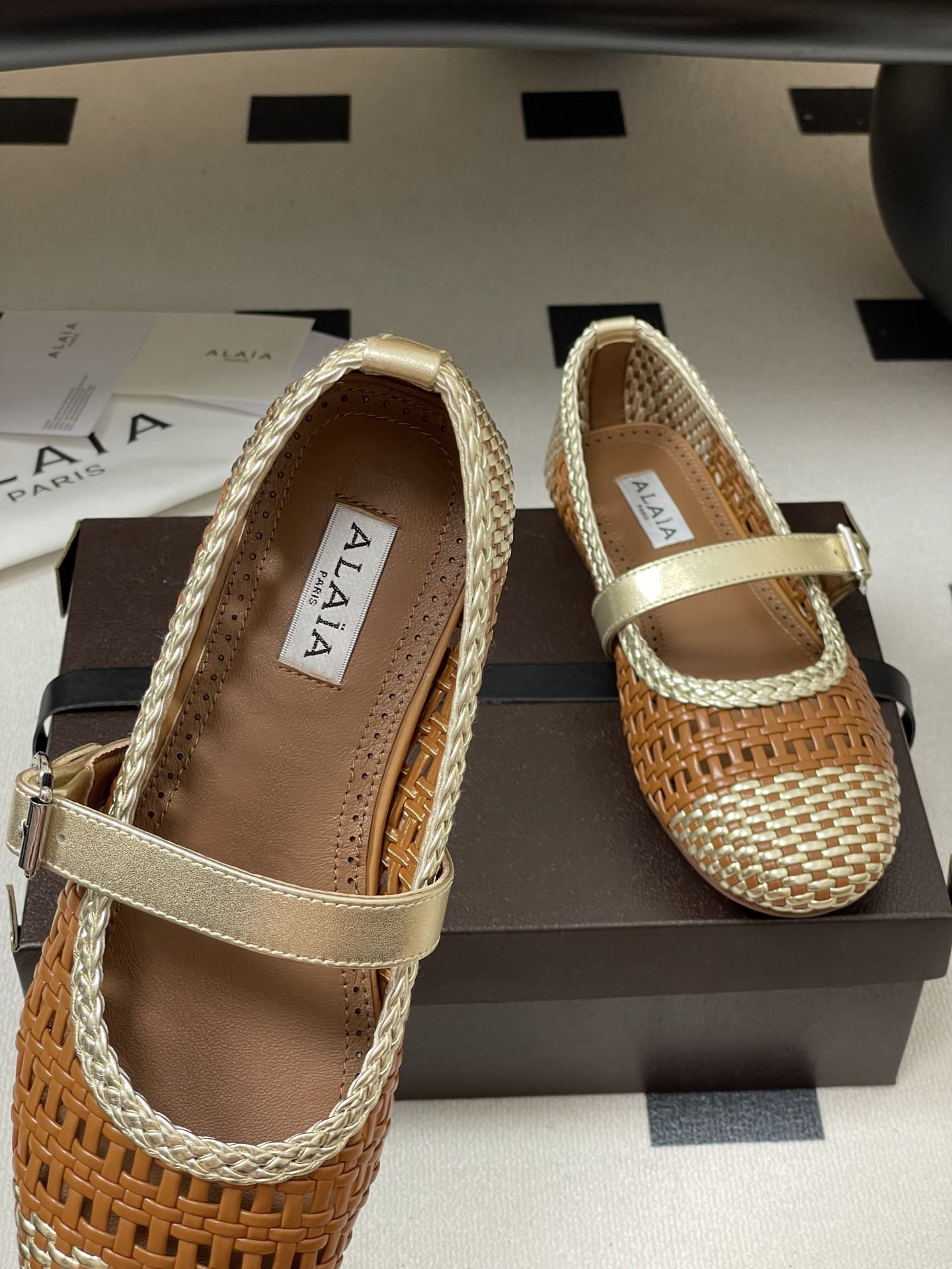 UA Alaïa Hollow Woven Mary Jane Flats(Customized Size 7-10 days production time)